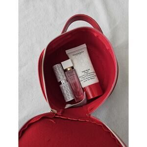 Elizabeth Arden Gift Set Red Travel Cosmetic Bag Makeup Cream Perfume Lip